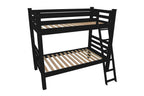 Black Twin Over Twin Solid Wood Bunk Bed
