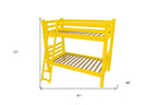 Yellow Twin Solid Wood Bunk Bed