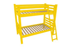 Yellow Twin Solid Wood Bunk Bed