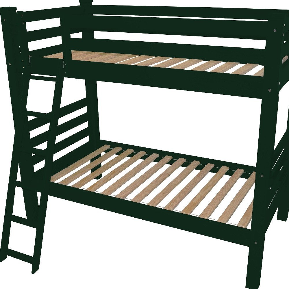 Green Twin Solid Wood Bunk Bed