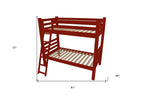 Red Twin Solid Wood Bunk Bed