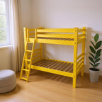 Yellow Full Solid Wood Bunk Bed