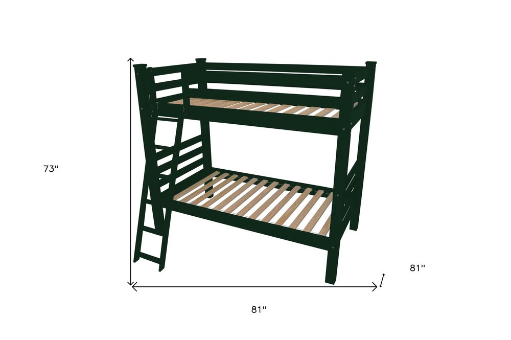 Green Full Solid Wood Bunk Bed