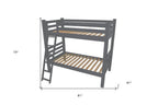 Gray Full Solid Wood Bunk Bed