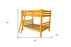 Yellow Full Over Full Solid Wood Bunk Bed