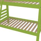 Green Full Solid Wood Bunk Bed