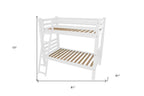 White Full Solid Wood Bunk Bed