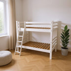 White Full Solid Wood Bunk Bed