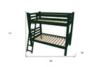 Green Queen Solid Wood Bunk Bed