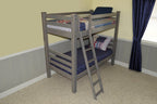 Gray Queen Solid Wood Bunk Bed
