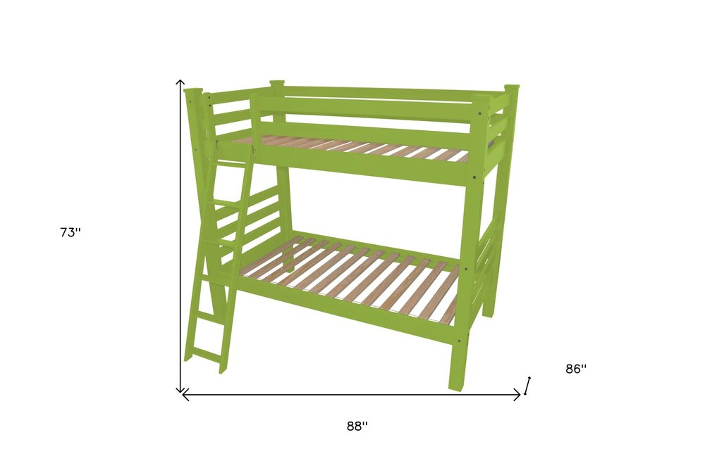 Green Queen Solid Wood Bunk Bed
