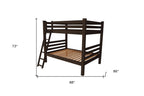 Brown Queen Over Queen Solid Wood Bunk Bed