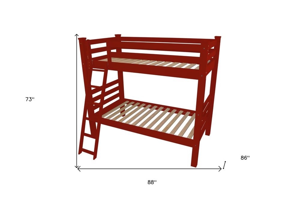 Red Queen Solid Wood Bunk Bed
