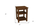 28" Brown Solid Wood Nightstand