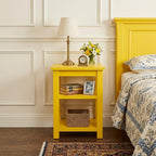 28" Yellow Solid Wood Nightstand