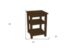 28" Dark Brown Solid Wood Nightstand