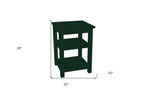28" Dark Green Solid Wood Nightstand