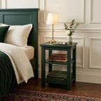 28" Dark Green Solid Wood Nightstand