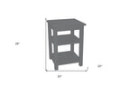 28" Gray Solid Wood Nightstand