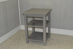 28" Gray Solid Wood Nightstand