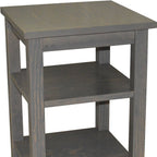 28" Gray Solid Wood Nightstand