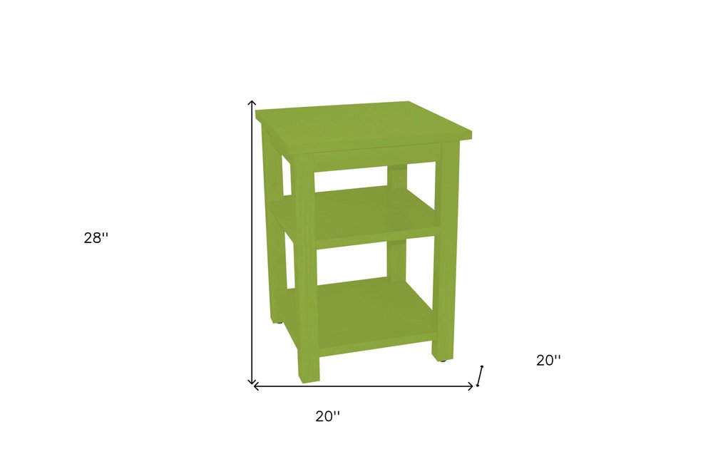 28" Green Solid Wood Nightstand