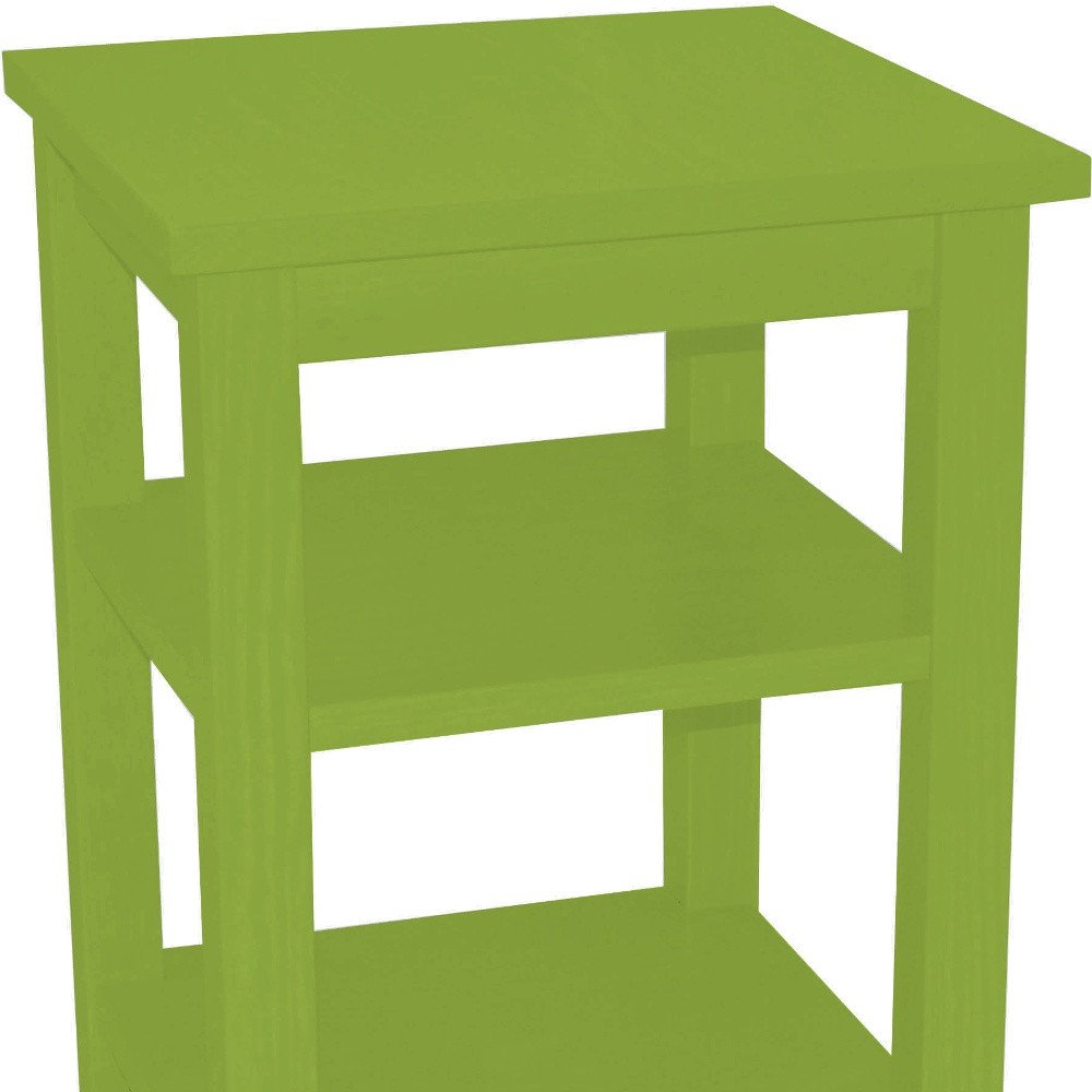 28" Green Solid Wood Nightstand