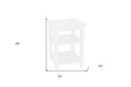 28" White Solid Wood Nightstand