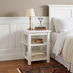 28" White Solid Wood Nightstand