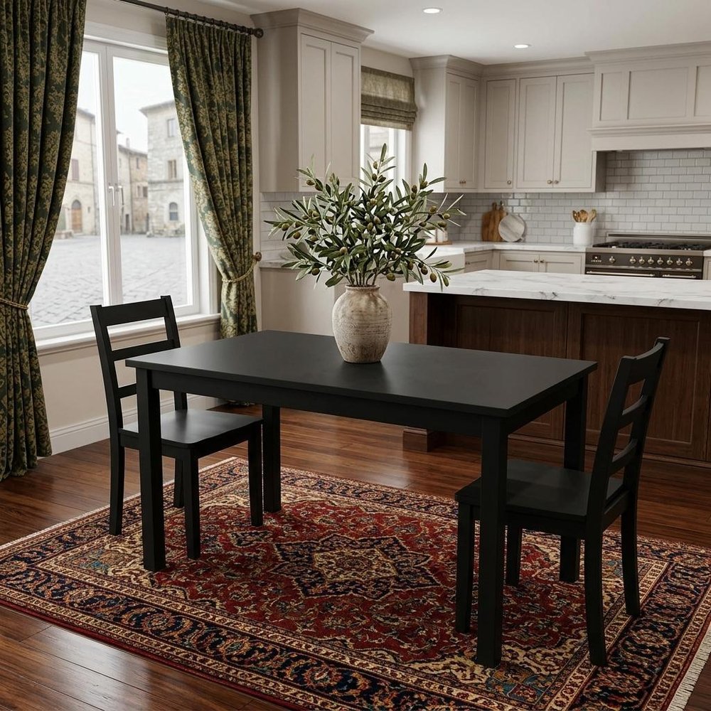 60" Raw Umber Solid Wood Dining Table