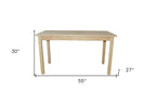 60" Raw Umber Solid Wood Dining Table