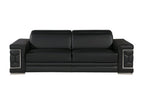 89" Light Gray Top Grain Leather Sofa