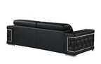 89" Light Gray Top Grain Leather Sofa