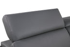 89" Light Gray Top Grain Leather Sofa