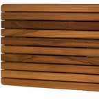 30" Brown Wall Mount Teak Rectangular Shower Bench