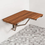14" X 30" Brown Teak Rectangular Shower Bench