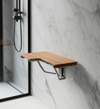 14" X 30" Brown Teak Rectangular Shower Bench