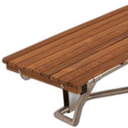 14" X 34" Brown Teak Wall Mount Rectangular Shower Bench
