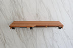 14" X 36" Brown Teak Wall Mount Rectangular Shower Bench