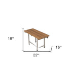 18" X 22" Brown Teak Rectangular Shower Bench