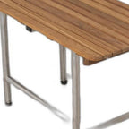 18" X 22" Brown Teak Rectangular Shower Bench