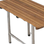 18" X 24" Brown Teak Rectangular Shower Bench