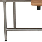 18" X 32" Brown Teak Rectangular Shower Bench With Legs