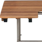 18" X 32" Brown Wall Mount Teak Rectangular Shower Bench With Legs