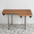 18" X 36" Brown Teak Wall Mount Rectangular Shower Bench