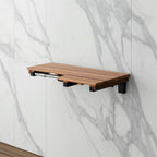 18" X 36" Brown Teak Wall Mount Rectangular Shower Bench