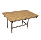 18" X 40" Brown Teak Rectangular Shower Bench