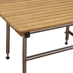 18" X 40" Brown Teak Rectangular Shower Bench