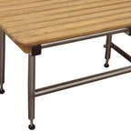 18" X 42" Brown Teak Rectangular Shower Bench