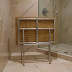 18" X 42" Brown Teak Rectangular Shower Bench